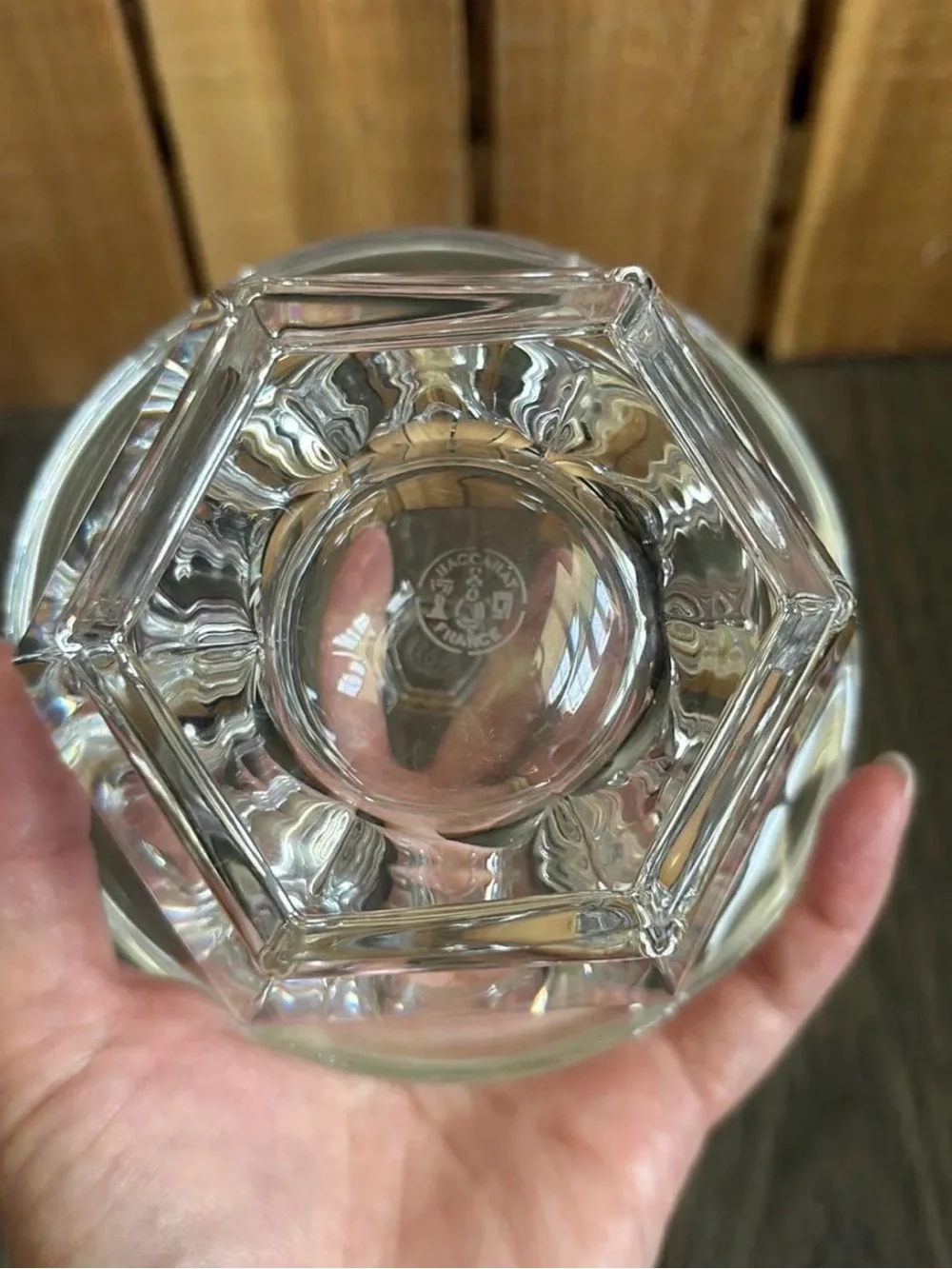 Vintage Baccarat Clear Crystal Lidded Jam Jar
